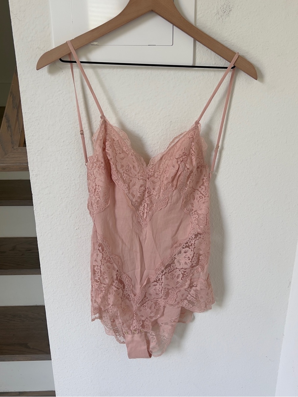 Zimmermann Botanica Teddy Lace Bodysuit in Dusty Pink Cotton NWT